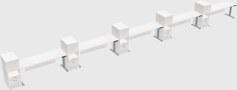 Single motor electric desk w/cabinet