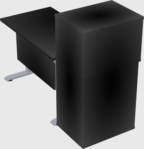 Single motor electric desk w/cabinet