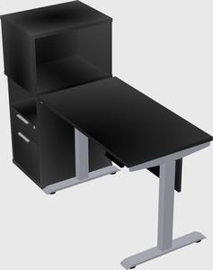 Single motor electric desk w/cabinet