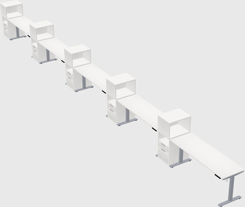 Single motor electric desk w/cabinet