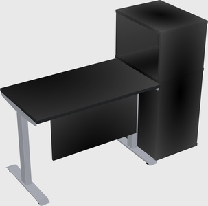 Single motor electric desk w/cabinet