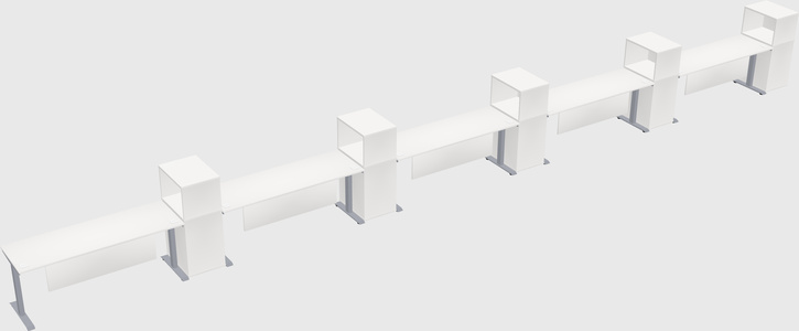 Single motor electric desk w/cabinet