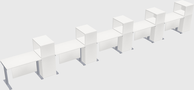 Single motor electric desk w/cabinet