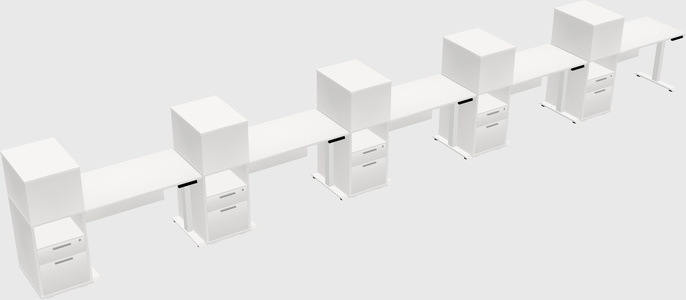 Single motor electric desk w/cabinet