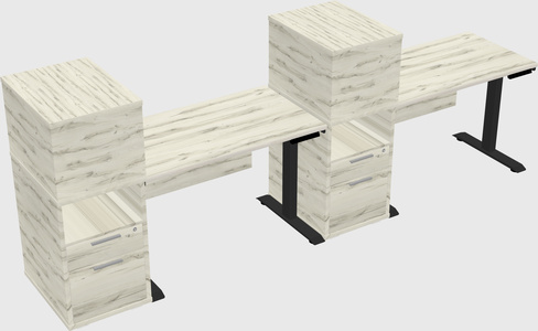 Single Motor Electric Desk W/cabinet