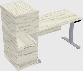 Single motor electric desk w/cabinet