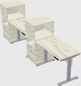 Single motor electric desk w/cabinet
