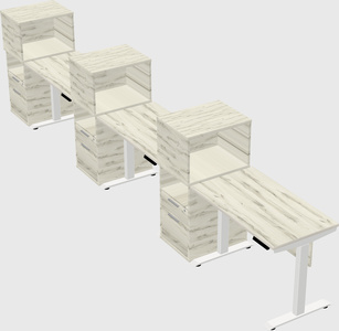 Single motor electric desk w/cabinet