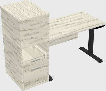 Single motor electric desk w/cabinet