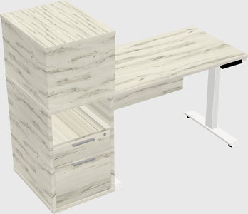 Single motor electric desk w/cabinet
