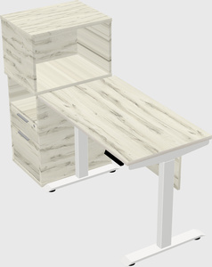Single motor electric desk w/cabinet