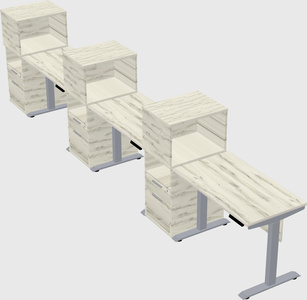 Single motor electric desk w/cabinet
