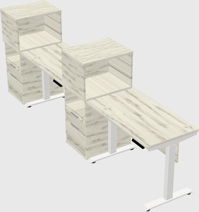 Single motor electric desk w/cabinet