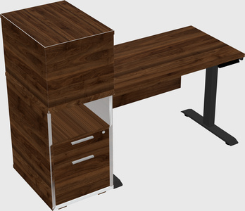 Single motor electric desk w/cabinet