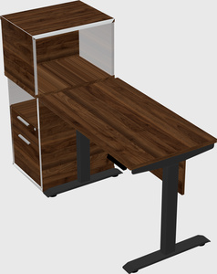 Single motor electric desk w/cabinet