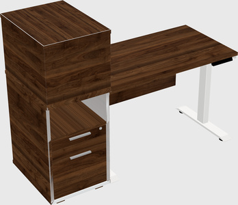 Single Motor Electric Desk W/cabinet