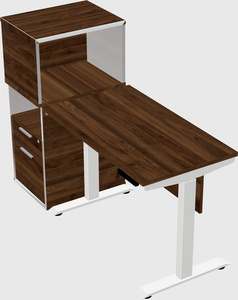 Single motor electric desk w/cabinet