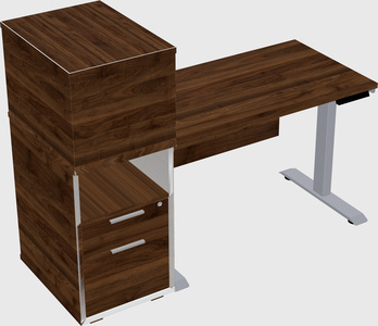 Single motor electric desk w/cabinet