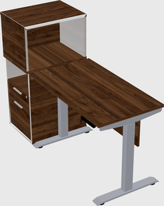 Single motor electric desk w/cabinet