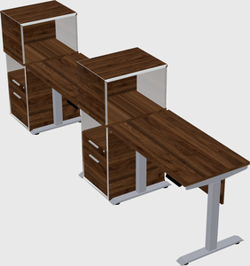 Single motor electric desk w/cabinet