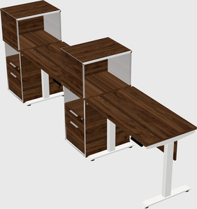 Single motor electric desk w/cabinet