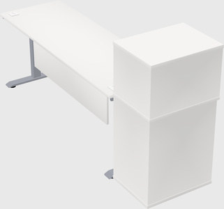 Single motor electric desk w/cabinet
