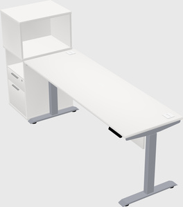 Single motor electric desk w/cabinet