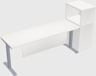 Single motor electric desk w/cabinet