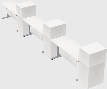 Single motor electric desk w/cabinet