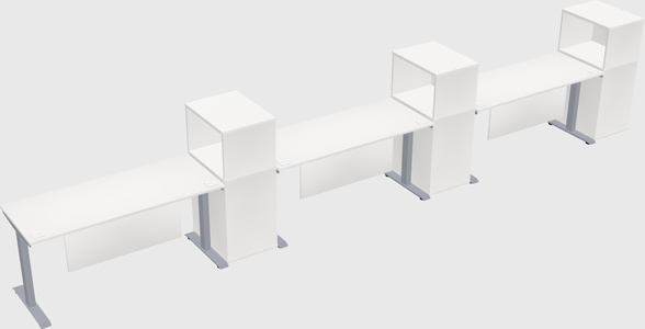 Single motor electric desk w/cabinet