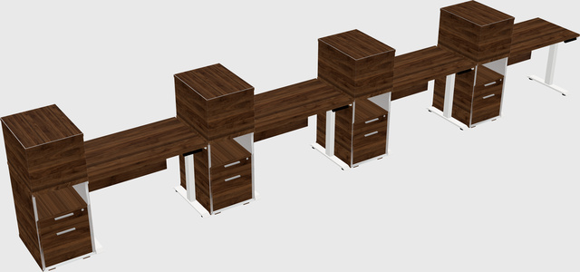Single Motor Electric Desk W/cabinet