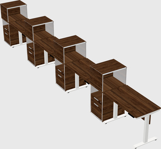 Single motor electric desk w/cabinet
