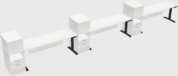 Single Motor Electric Desk W/cabinet
