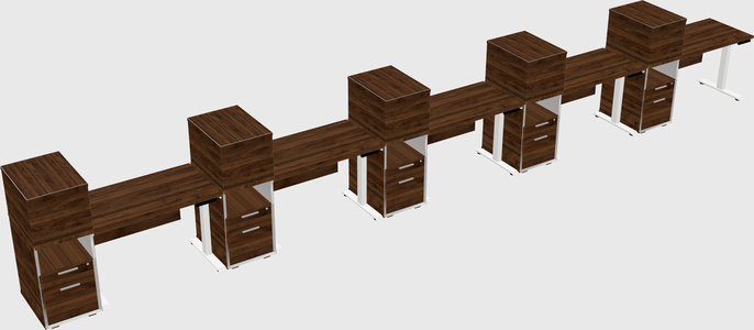 Single Motor Electric Desk W/cabinet