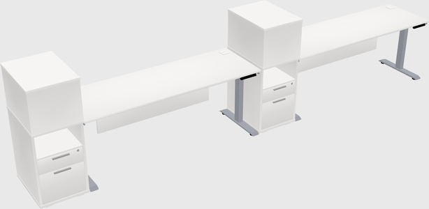 Single motor electric desk w/cabinet
