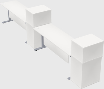 Single motor electric desk w/cabinet