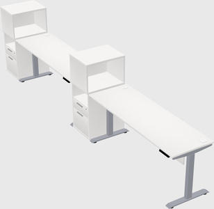 Single motor electric desk w/cabinet