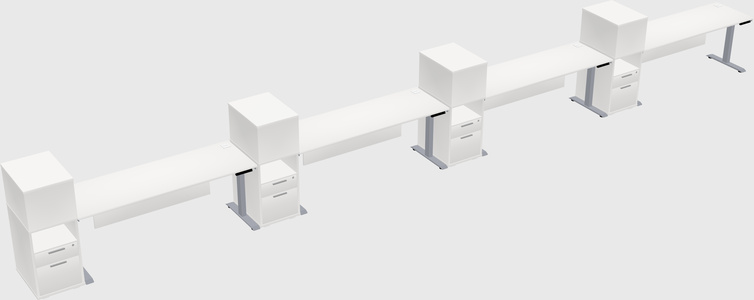 Single motor electric desk w/cabinet