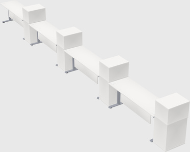Single motor electric desk w/cabinet