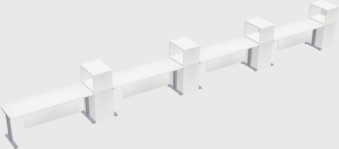 Single motor electric desk w/cabinet