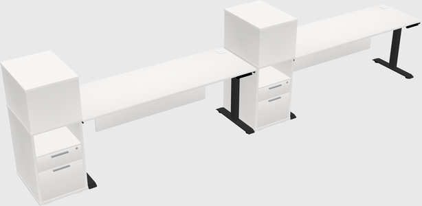 Single Motor Electric Desk W/cabinet