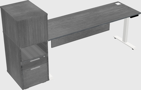 Single motor electric desk w/cabinet