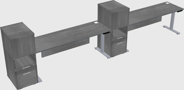 Single motor electric desk w/cabinet
