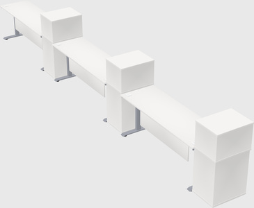 Single motor electric desk w/cabinet