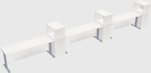 Single motor electric desk w/cabinet