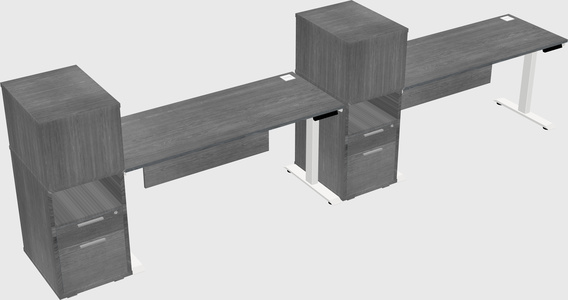 Single Motor Electric Desk W/cabinet