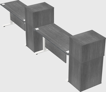 Single motor electric desk w/cabinet