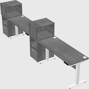 Single motor electric desk w/cabinet