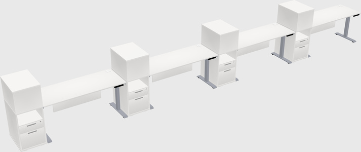 Single motor electric desk w/cabinet