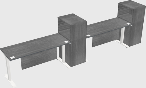 Single motor electric desk w/cabinet
